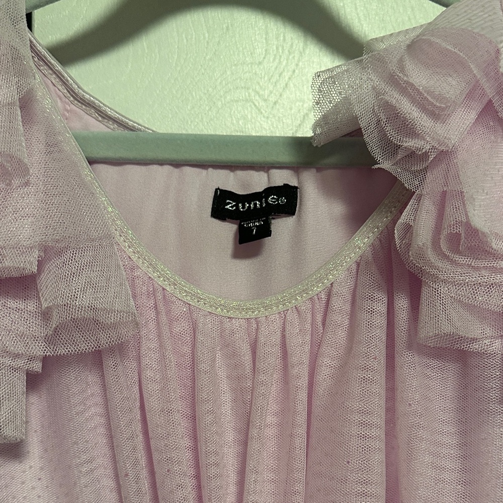 Zunie Pink Glittery girls dress size 7 - Picture 2 of 4
